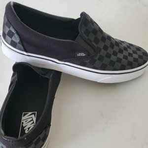Vans Black and Gray Checkerboard Slip-Ons Men's Size 11.5